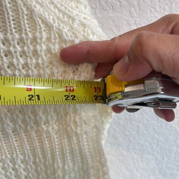 Jason Maxwell Womens Cardigan Open Front XL White Minimalist Classic Grandmacore - Picture 7 of 9